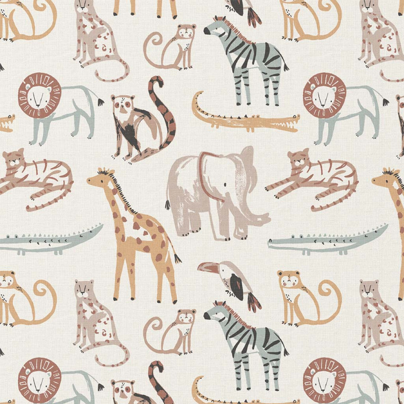 Printed Cotton KASSEM Ecru / Linen